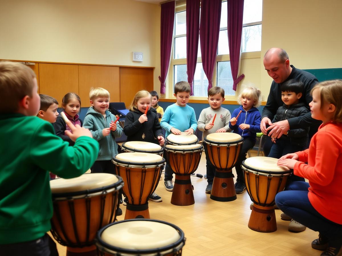Trommelworkshop mit Kindern